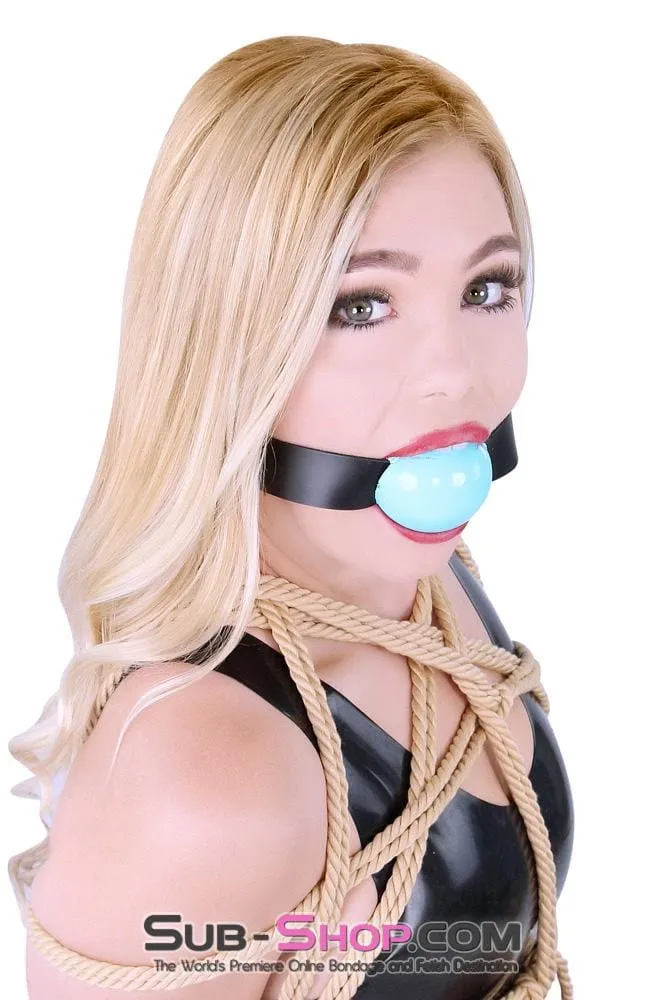 Large 2-Inch Diamond Blue Ball Gag - Premium Quality Adult Play Accessory