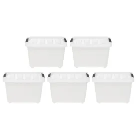 17 Quart Stack & Pull  Natural Nesting Black Latching Storage Container [ Part of 5 ]