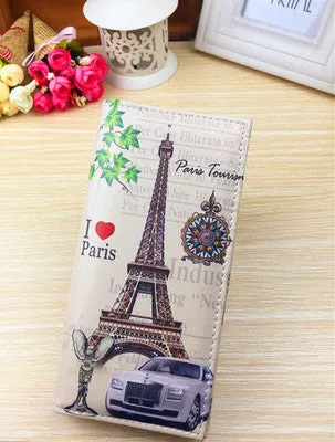 2017 Fashion Women Wallet Clutch Purses Long Graffiti Pattern Embossed Coin Leather Dollar price Female Purse Carteras