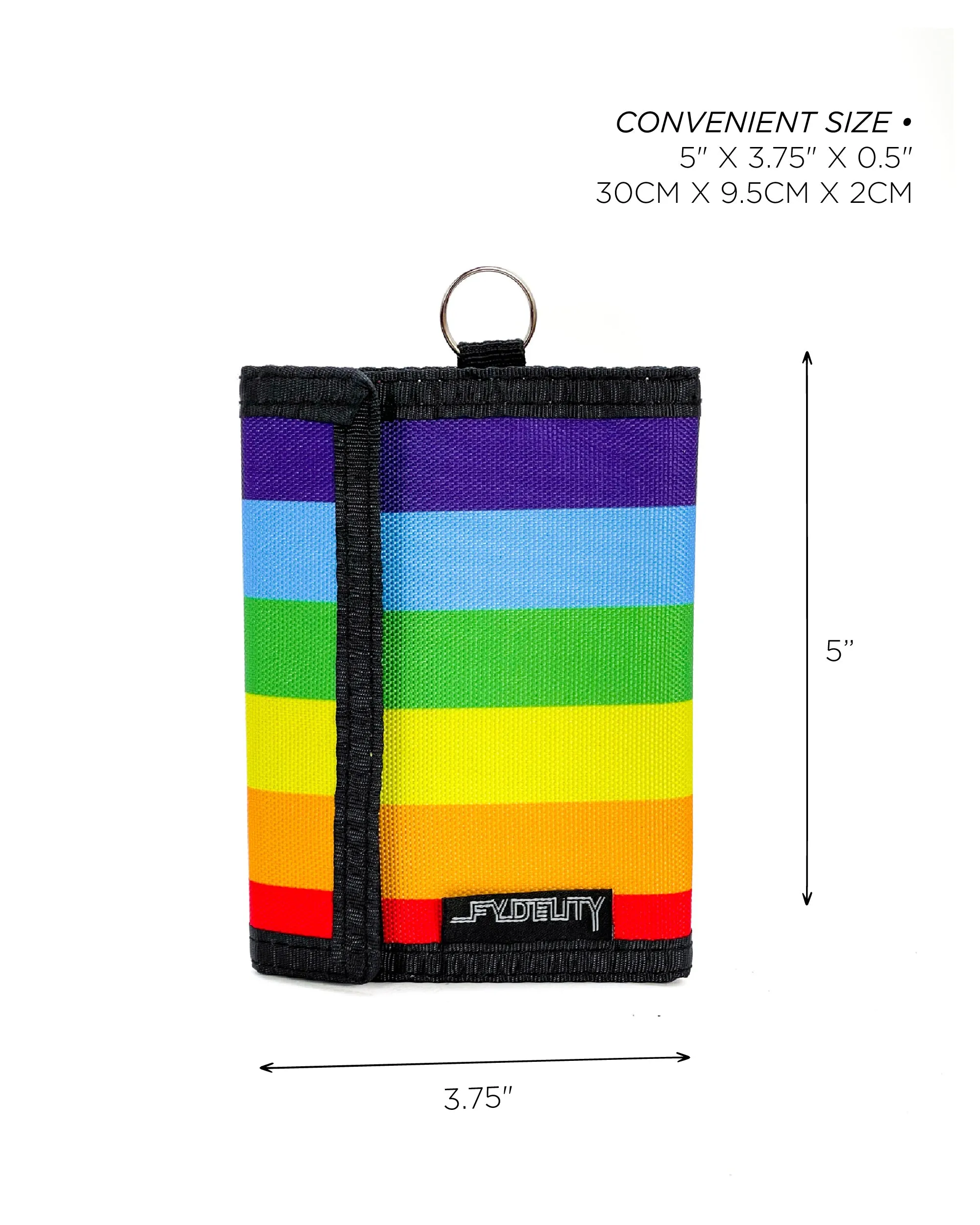 80's Wallet | Bi-Fold RFID | Rainbow Black