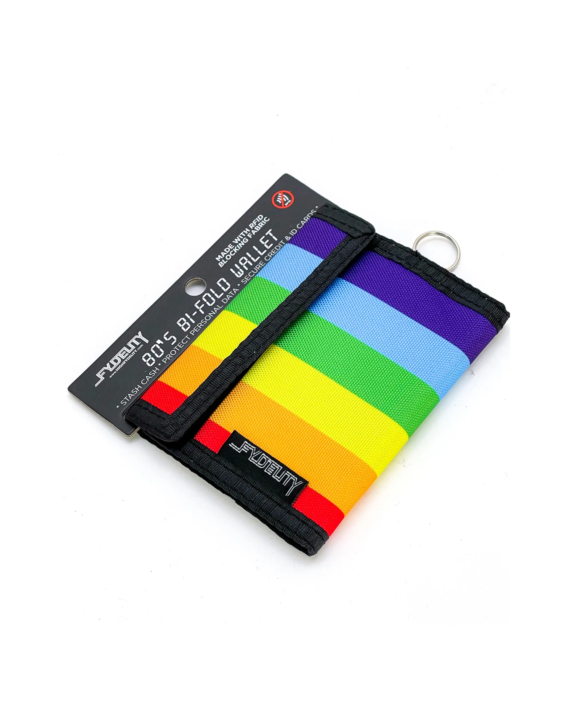 80's Wallet | Bi-Fold RFID | Rainbow Black