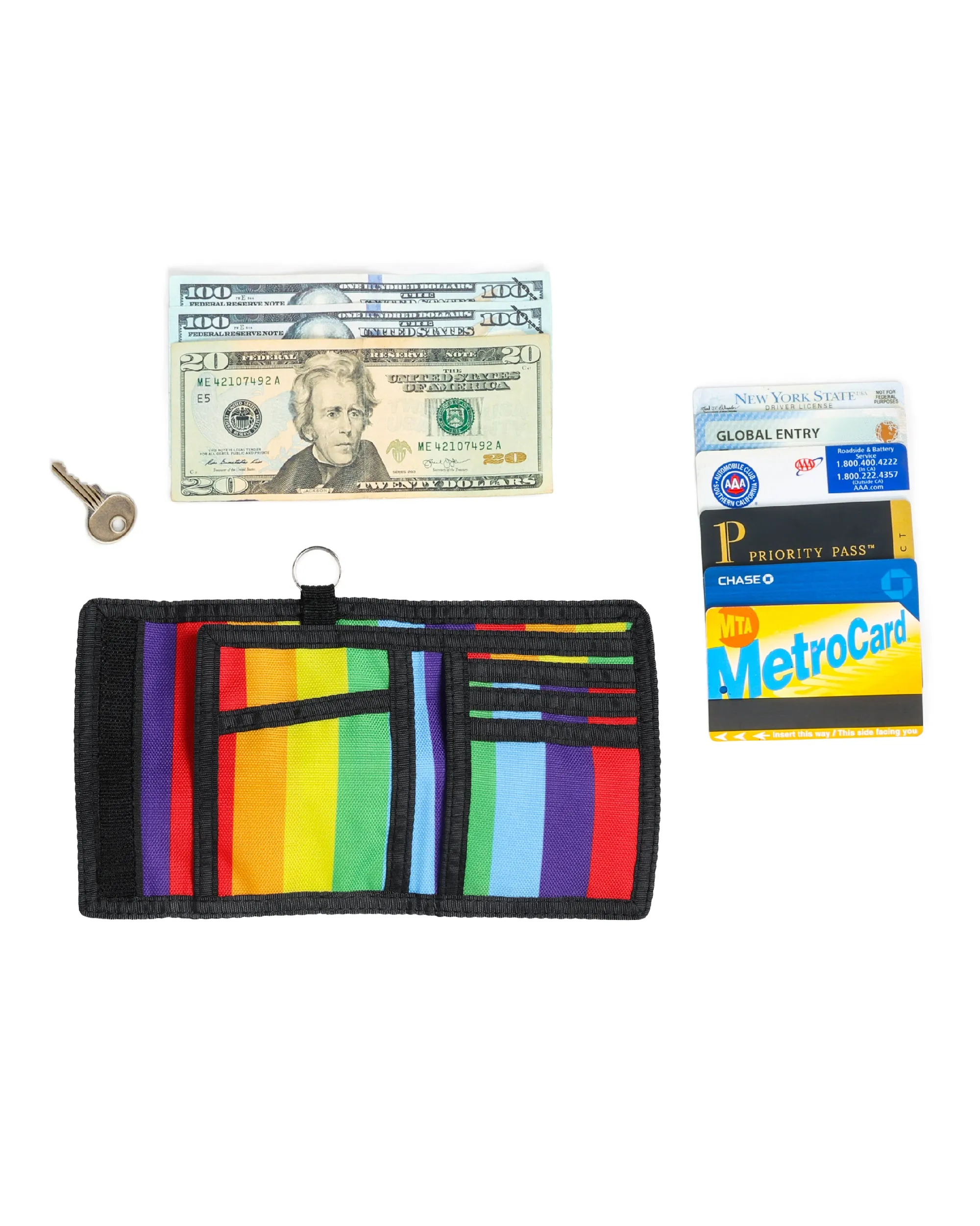 80's Wallet | Bi-Fold RFID | Rainbow Black