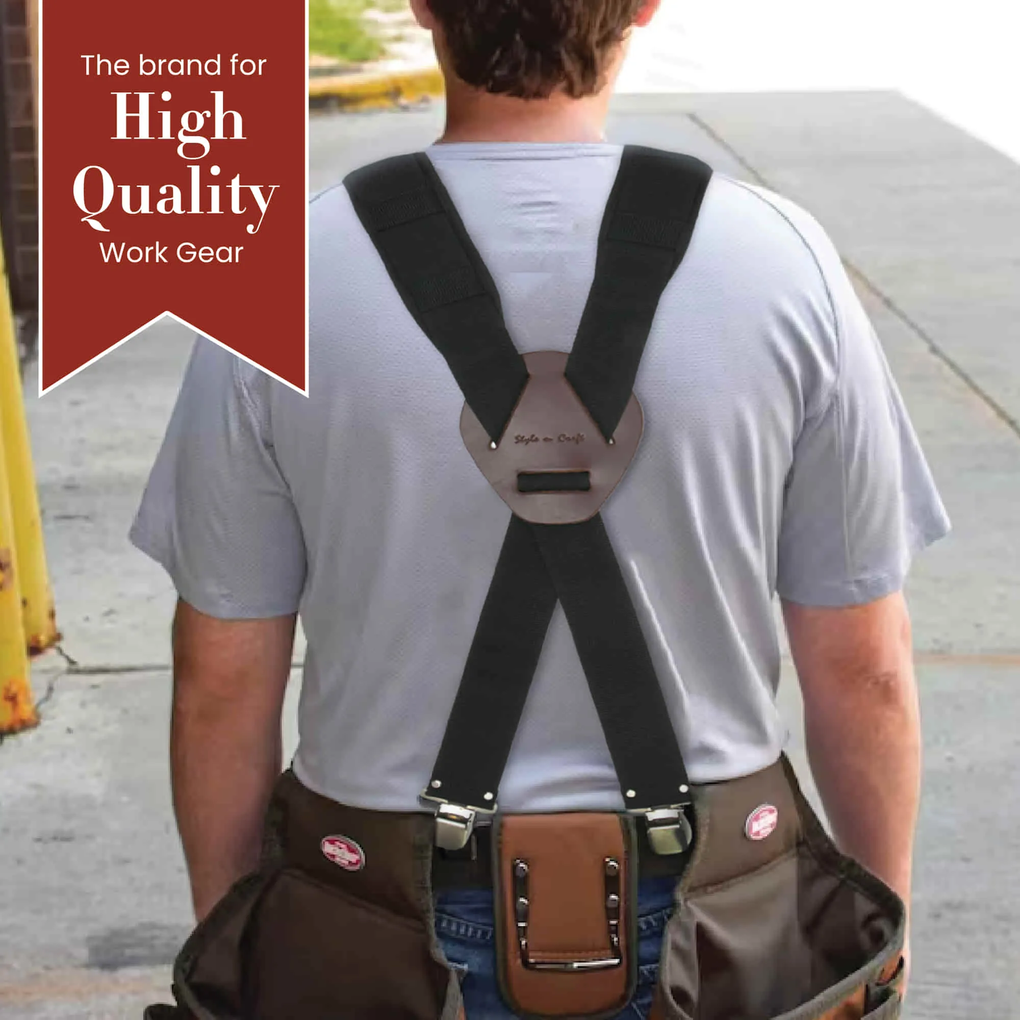 95013 - 2 Inch Wide Padded Work Suspenders with Metal Clips | Style n Craft