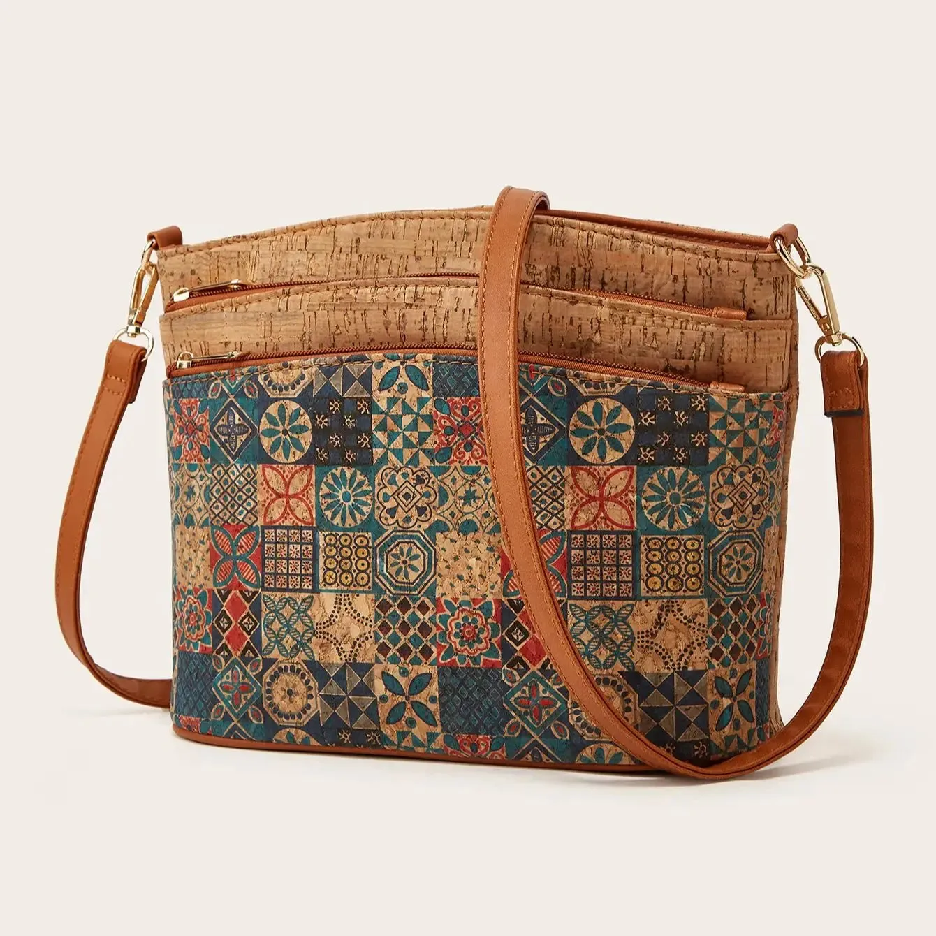 AfroFashion Vintage Floral Print Crossbody Bag