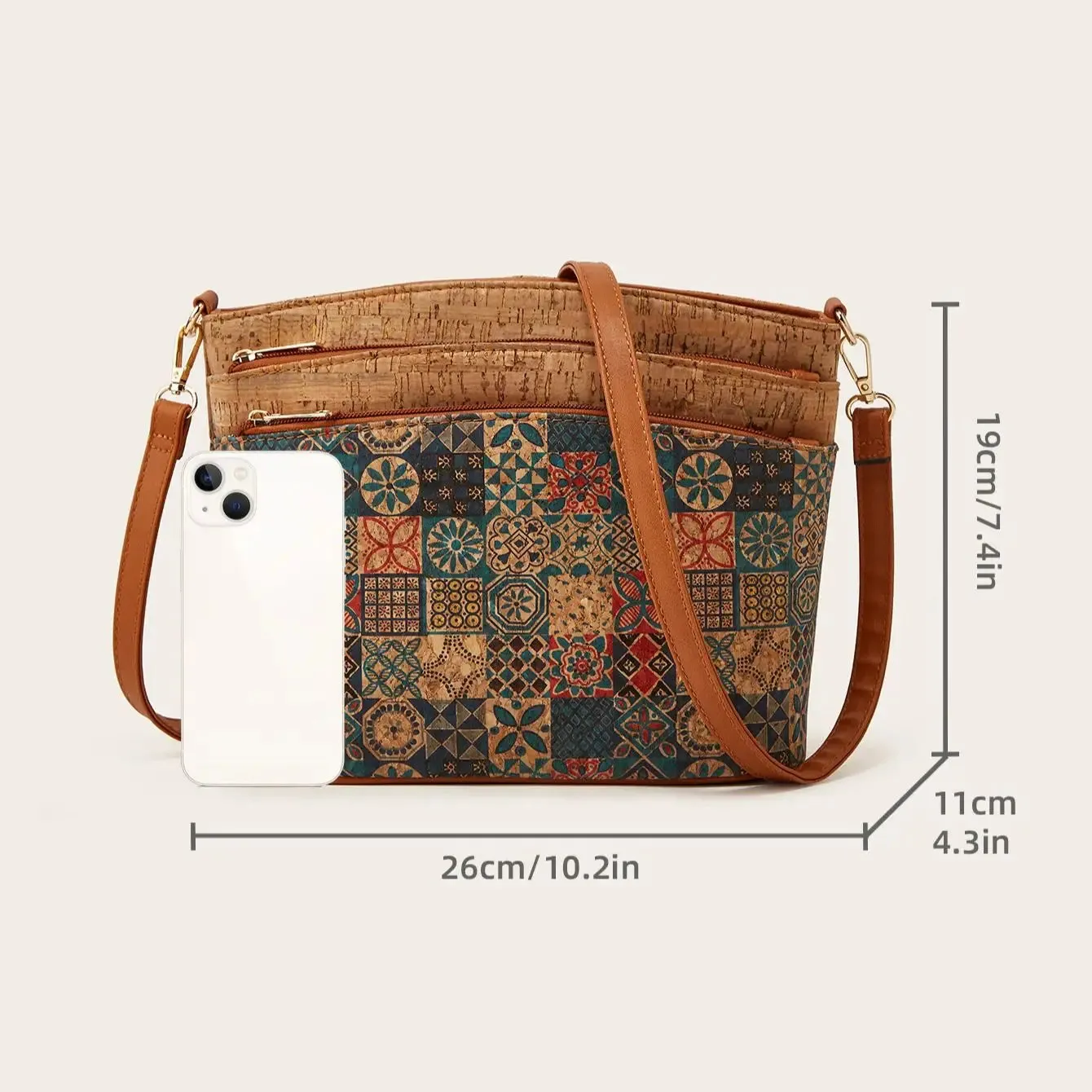 AfroFashion Vintage Floral Print Crossbody Bag