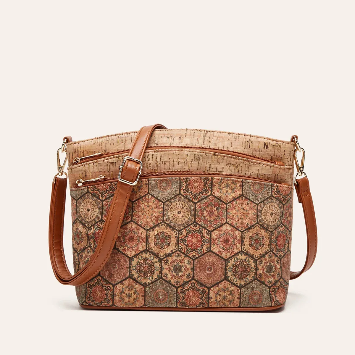 AfroFashion Vintage Floral Print Crossbody Bag