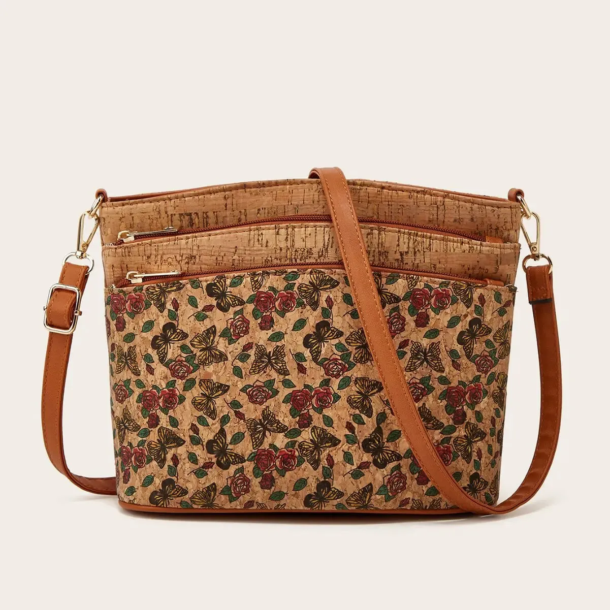 AfroFashion Vintage Floral Print Crossbody Bag