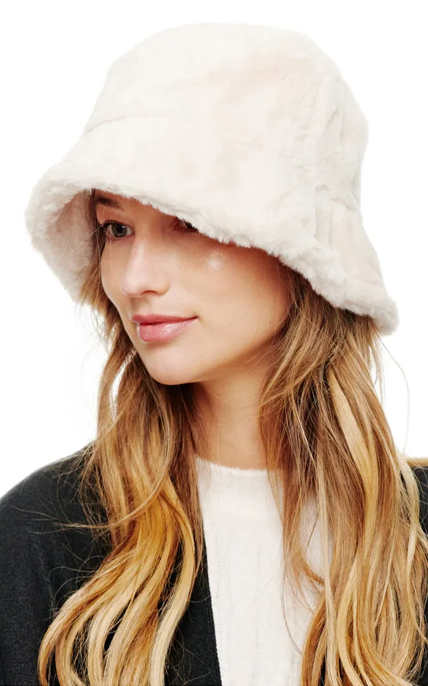 BHAT2038 Fur Cozy Bucket Adjustable Hat