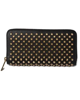 Black Leather Panettone Zipped Long Wallet by Christian Louboutin