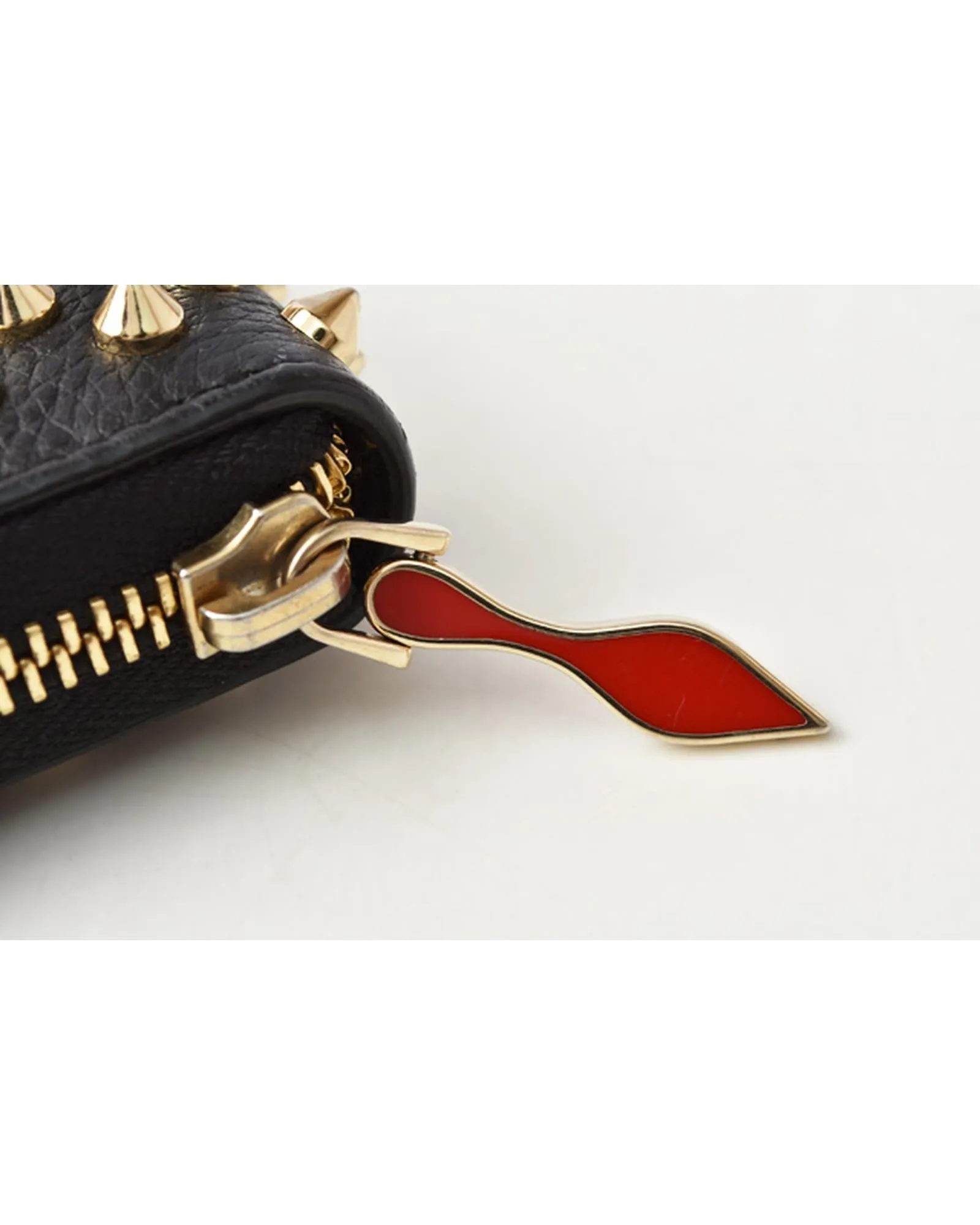 Black Leather Panettone Zipped Long Wallet by Christian Louboutin