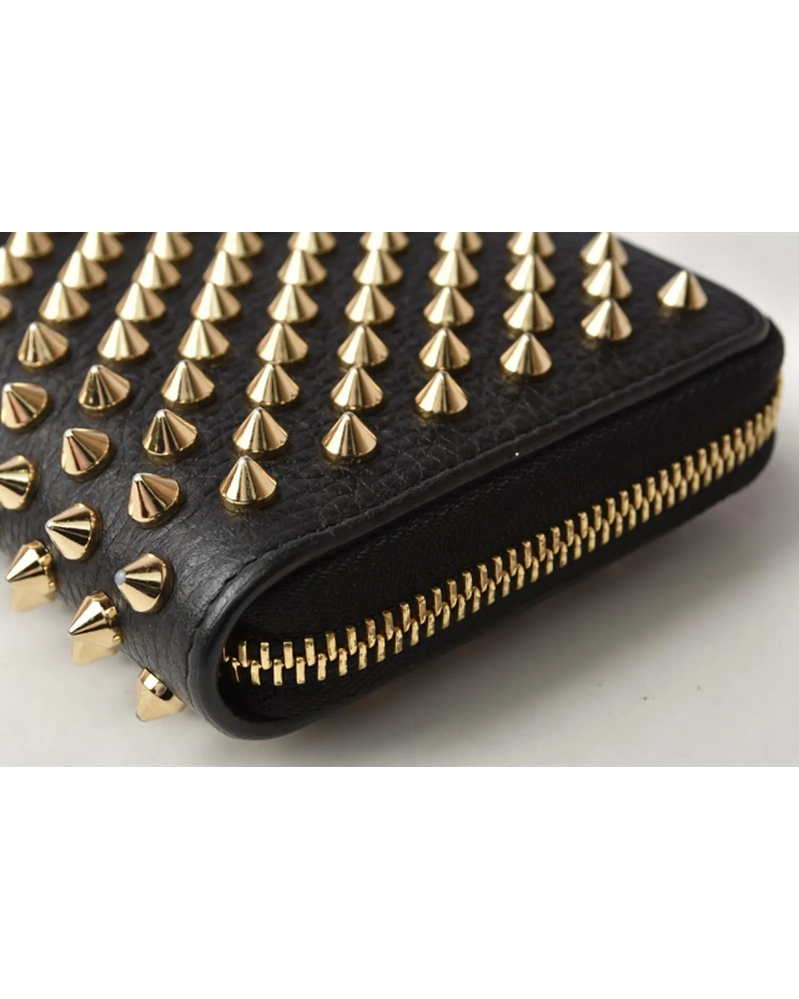 Black Leather Panettone Zipped Long Wallet by Christian Louboutin