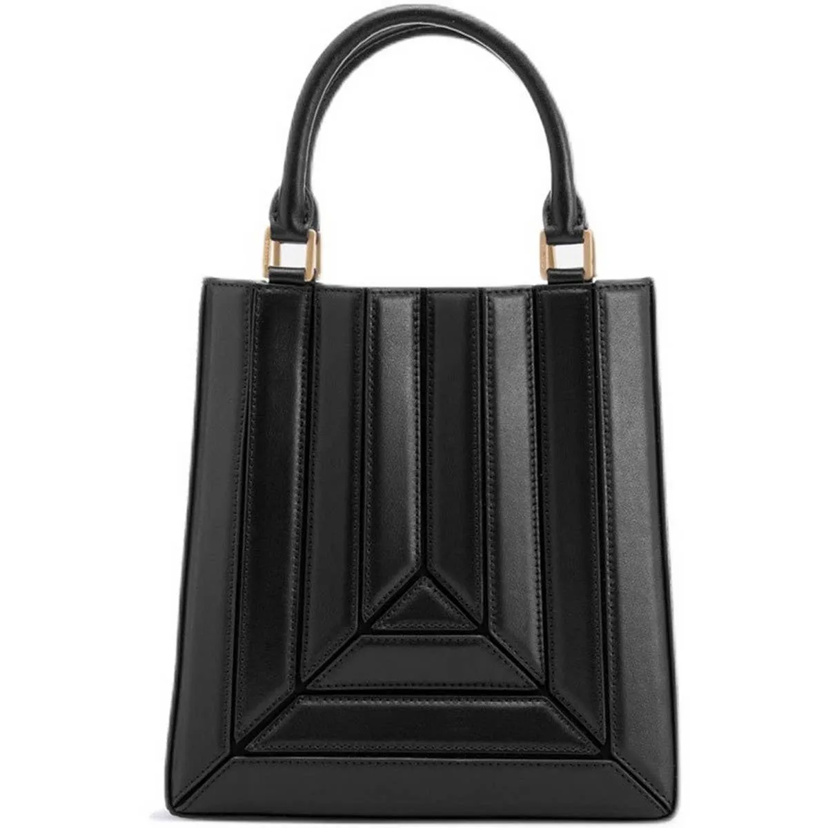 Black Spliced Shoulder Handbag