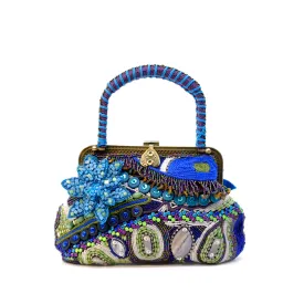 Blue Beaded Handbag