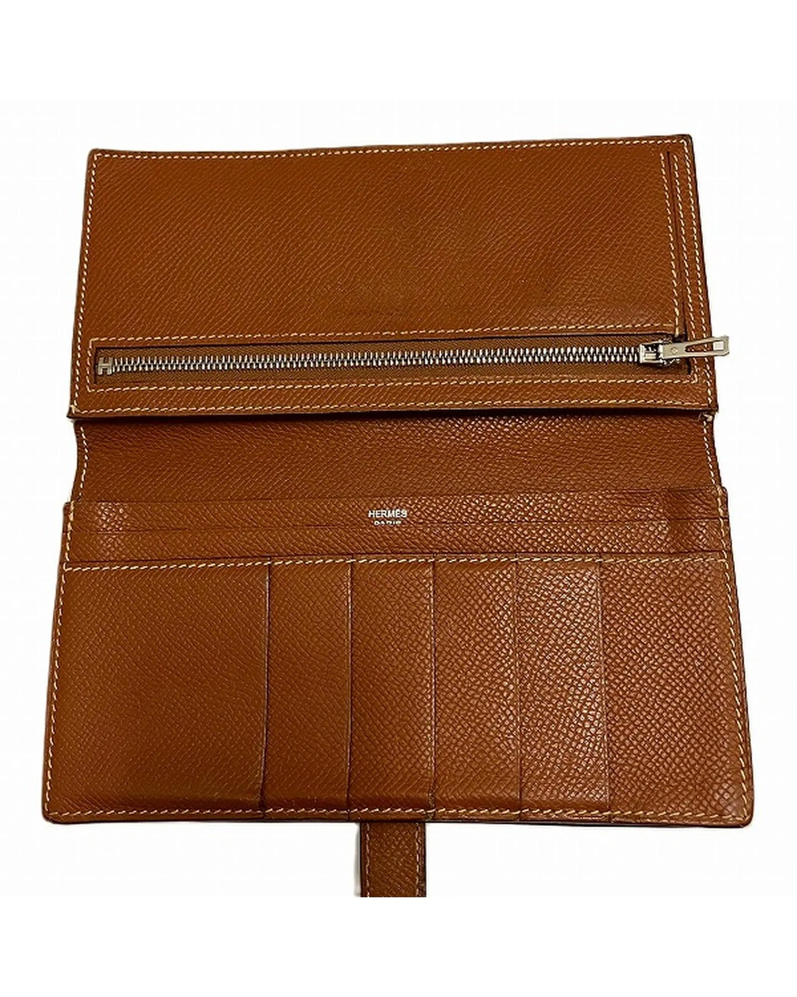 Brown Leather Long Wallet by Hermes - Pre-Owned Luxury