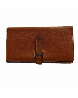 Brown Leather Long Wallet by Hermes - Pre-Owned Luxury