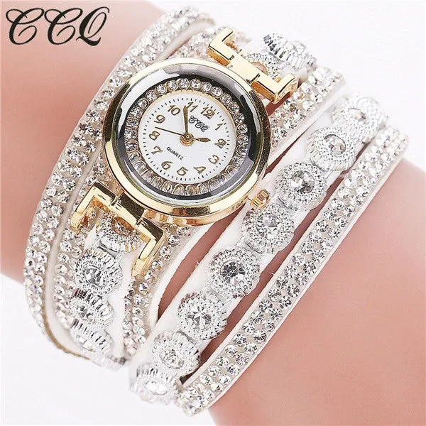 CCQ Fashion Women Rhinestone Watch Luxury Women Full Crystal Wrist Watch Quartz Watch Relogio Feminino Gift C43