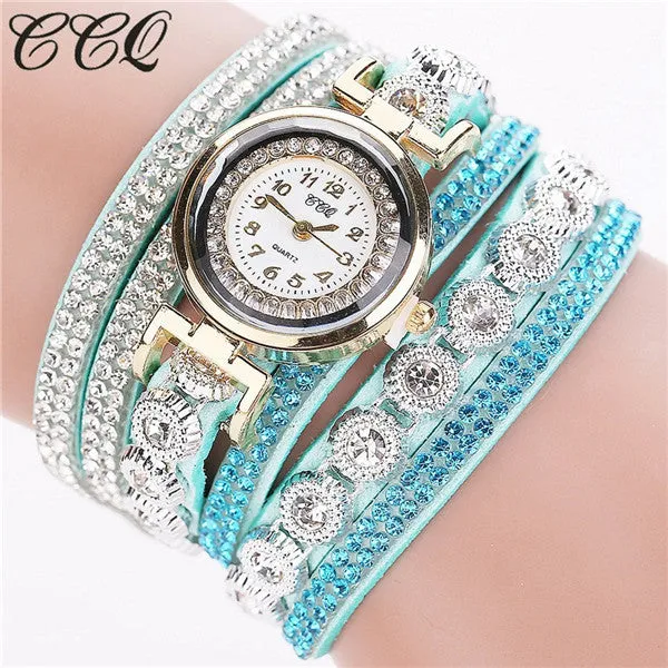 CCQ Fashion Women Rhinestone Watch Luxury Women Full Crystal Wrist Watch Quartz Watch Relogio Feminino Gift C43