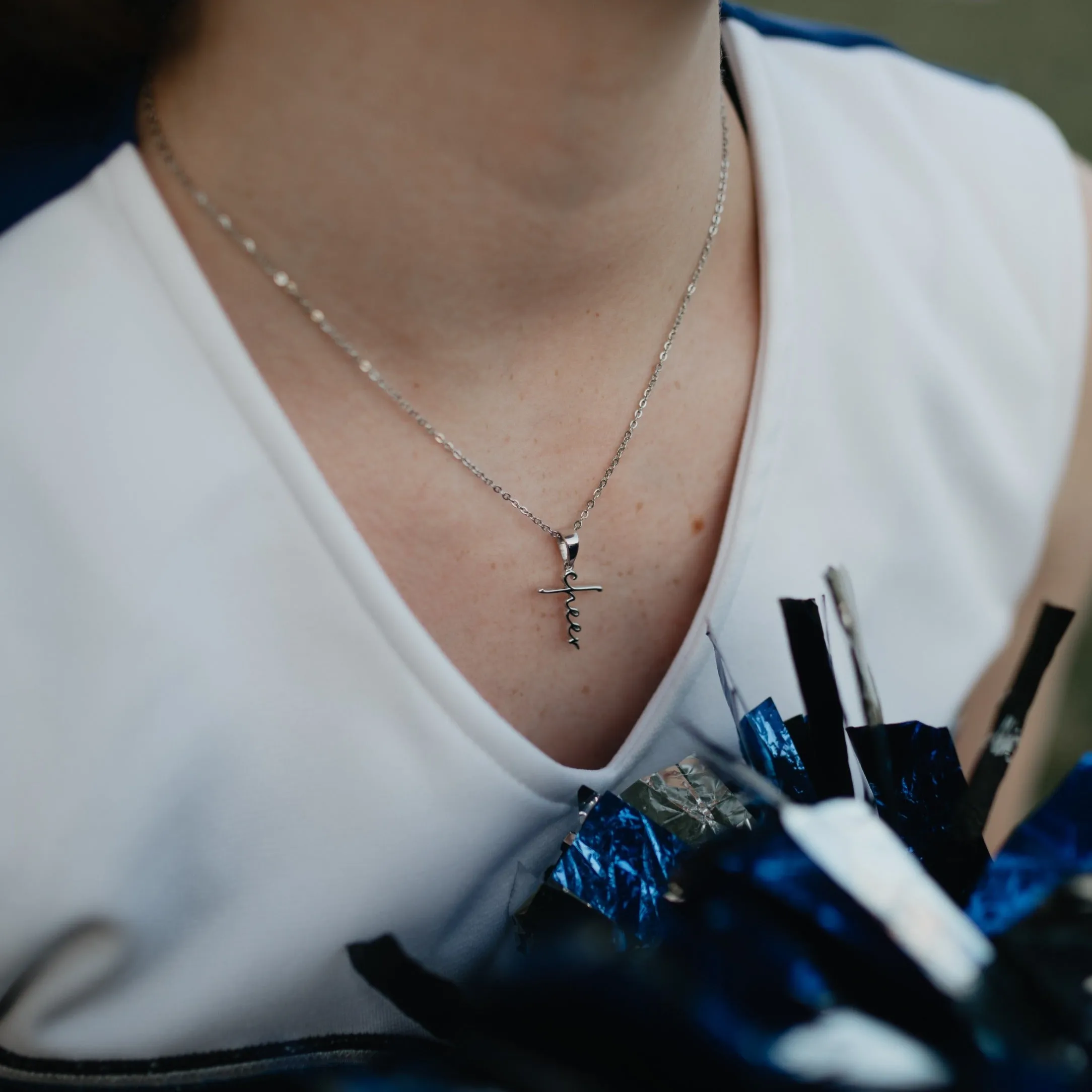 Cheer Cross Necklace | Sterling Silver