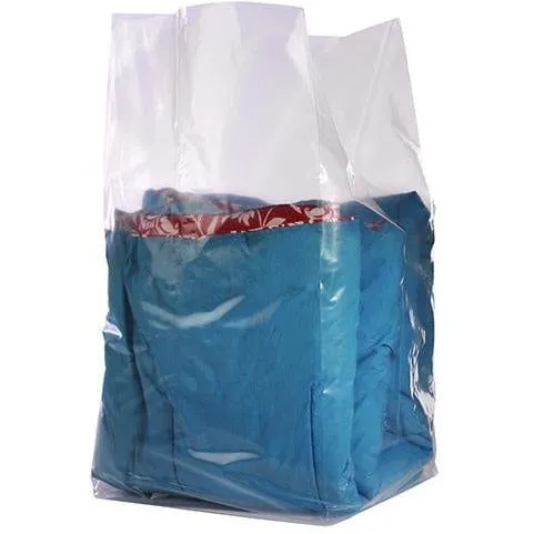 Clear Gusseted Poly Bags. 10 x 8 x 20 x 1.5 mil