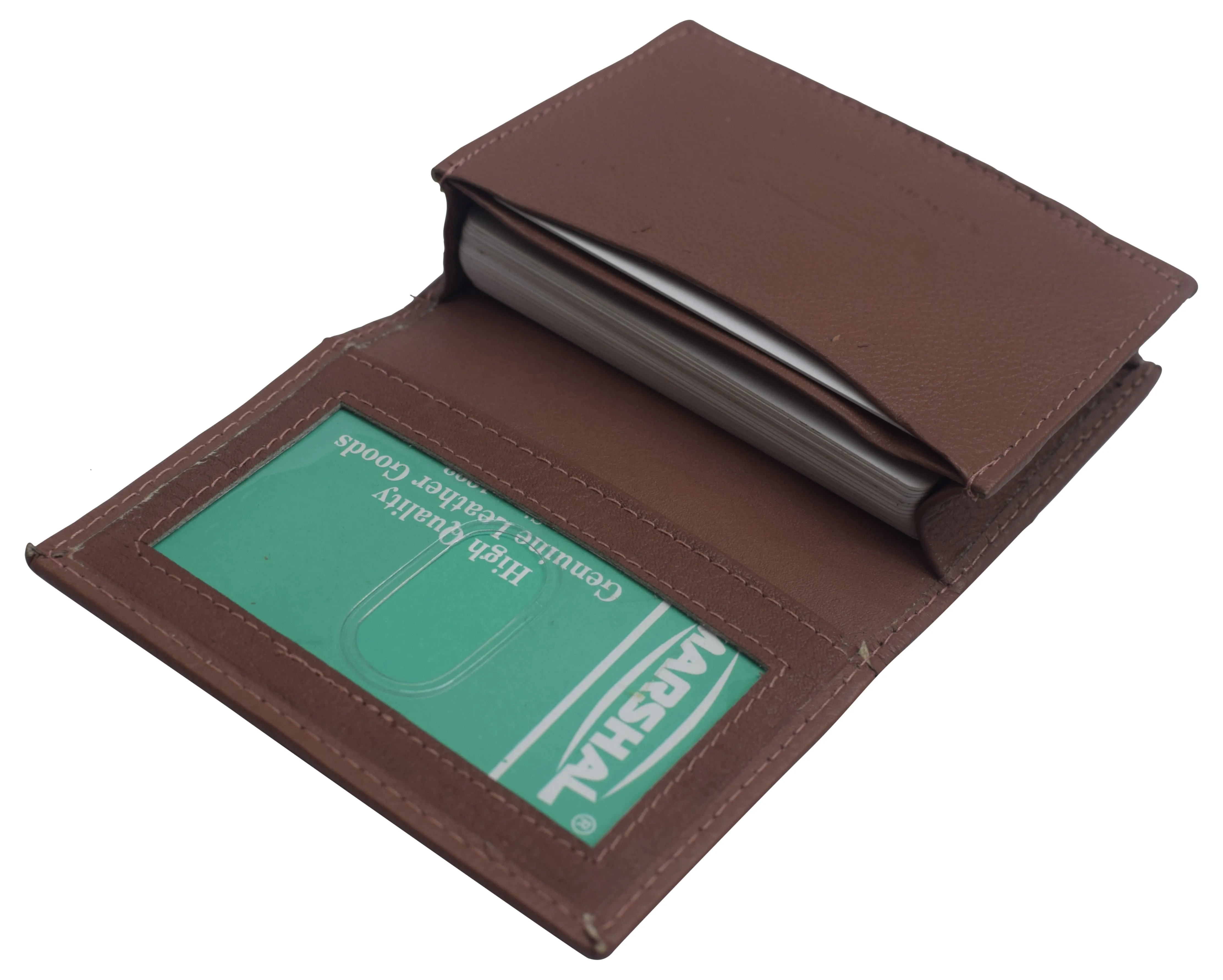 CN70 Genuine Leather Business Card Holder Name Card Case Credit Card Wallet with ID Window RFID Blocking