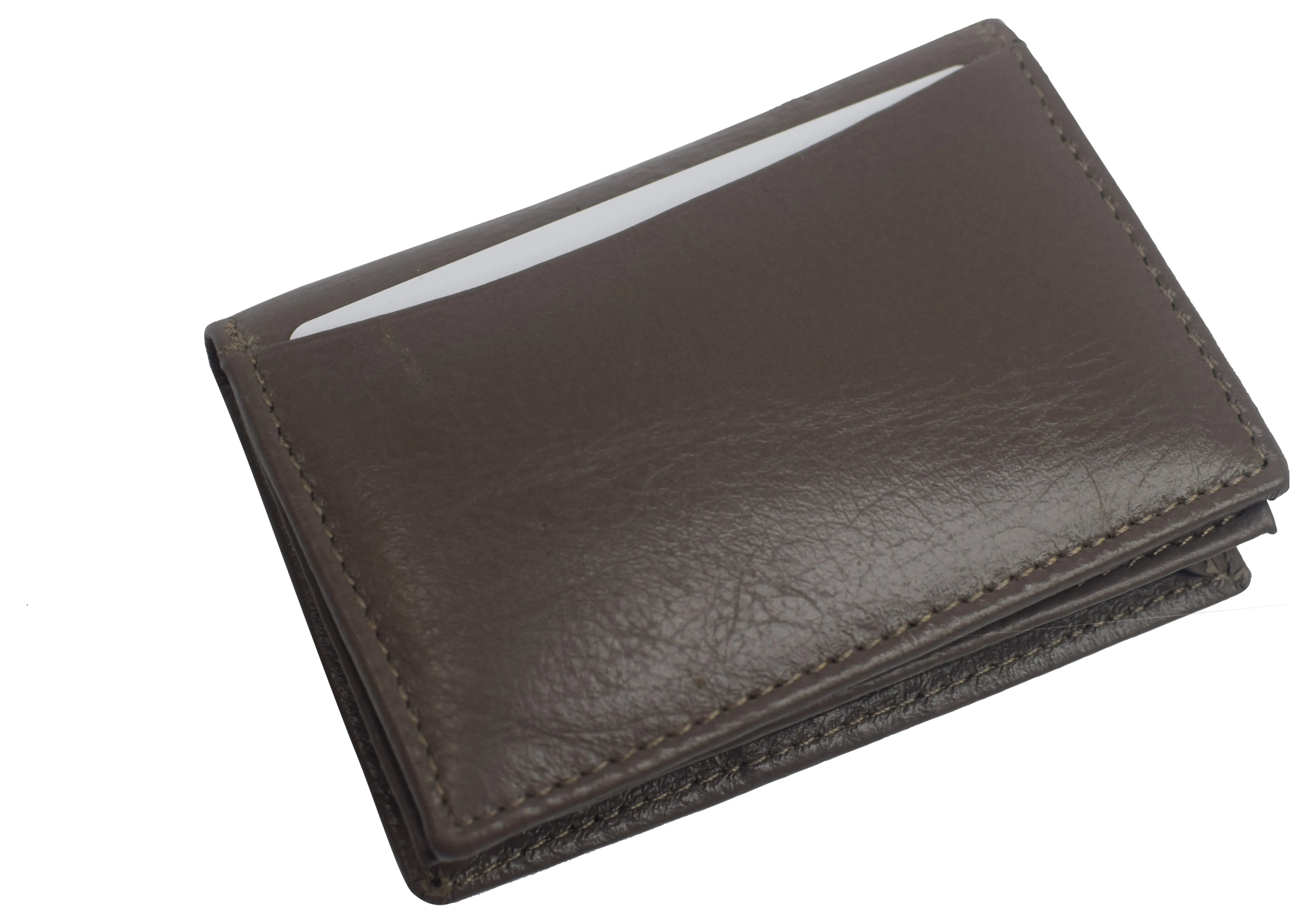 CN70 Genuine Leather Business Card Holder Name Card Case Credit Card Wallet with ID Window RFID Blocking