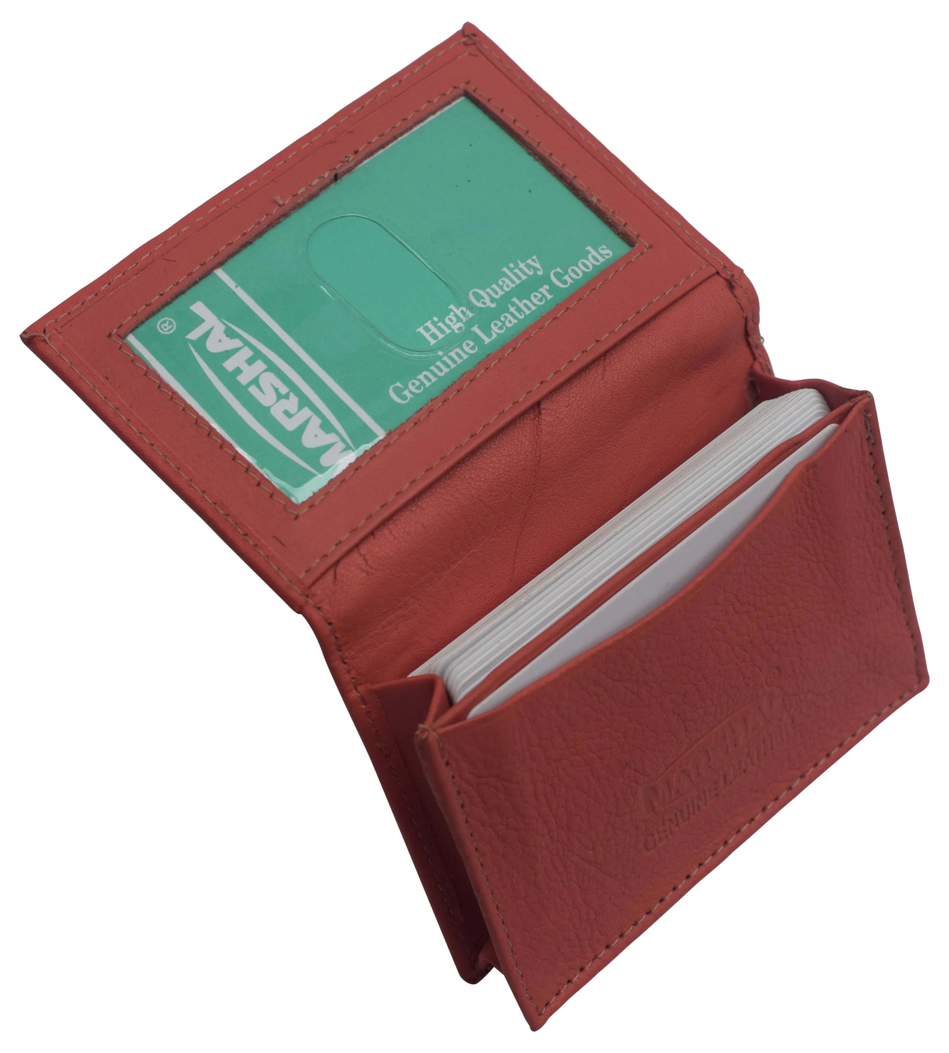 CN70 Genuine Leather Business Card Holder Name Card Case Credit Card Wallet with ID Window RFID Blocking