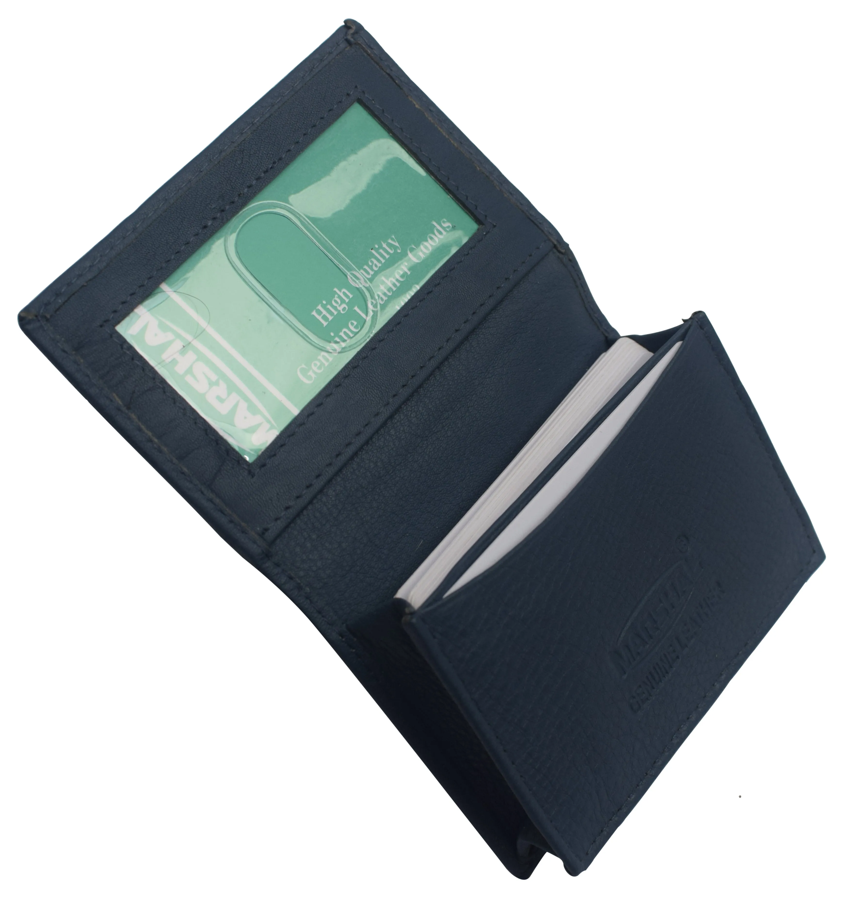 CN70 Genuine Leather Business Card Holder Name Card Case Credit Card Wallet with ID Window RFID Blocking