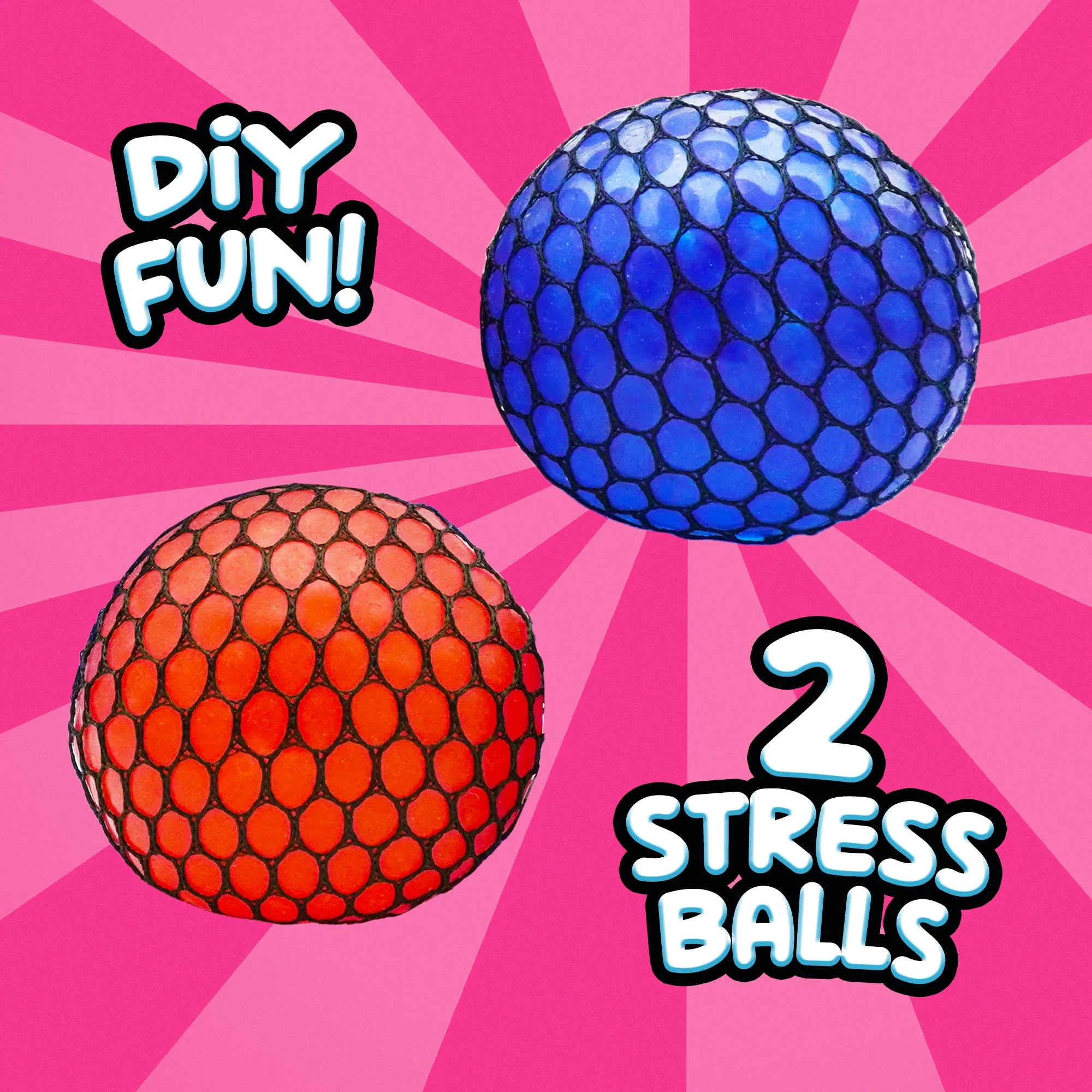 COMPOUND KINGS - Squishy Slime Stress Ball Kit - DIY Slime Stress Ball Maker - Pink Packaging