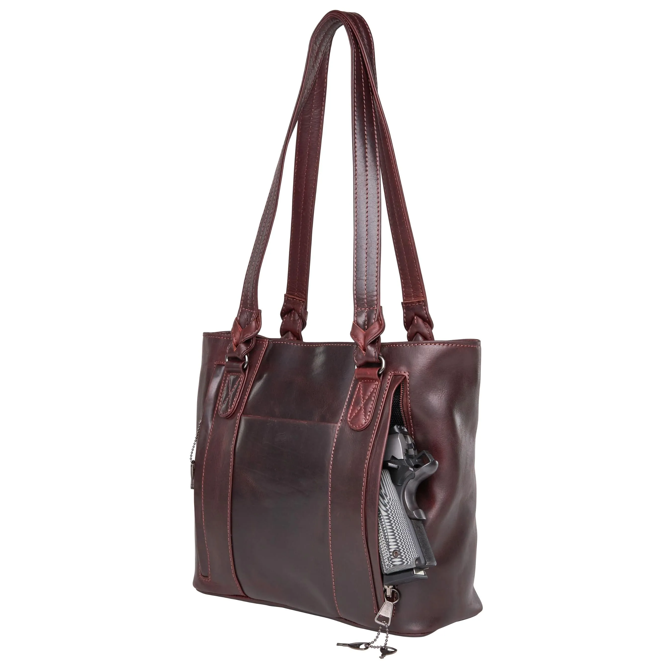 Concealed Carry Peyton Leather Tote for Women by Lady Conceal