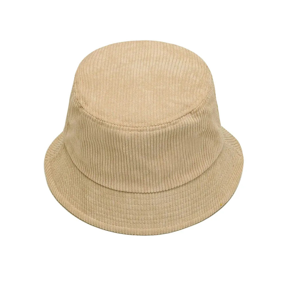 Corduroy Bucket Hat Outdoor Fishing Boonie Cap Packable Sun Hat YZB0209