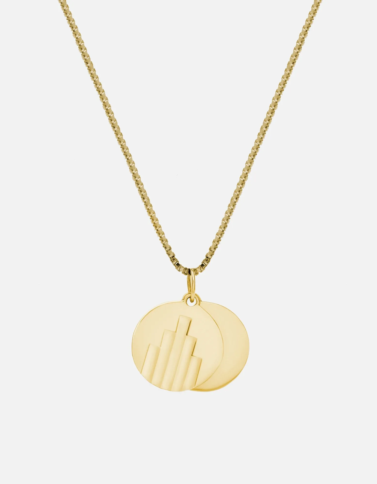 Deco Pendant Necklace, Gold Vermeil