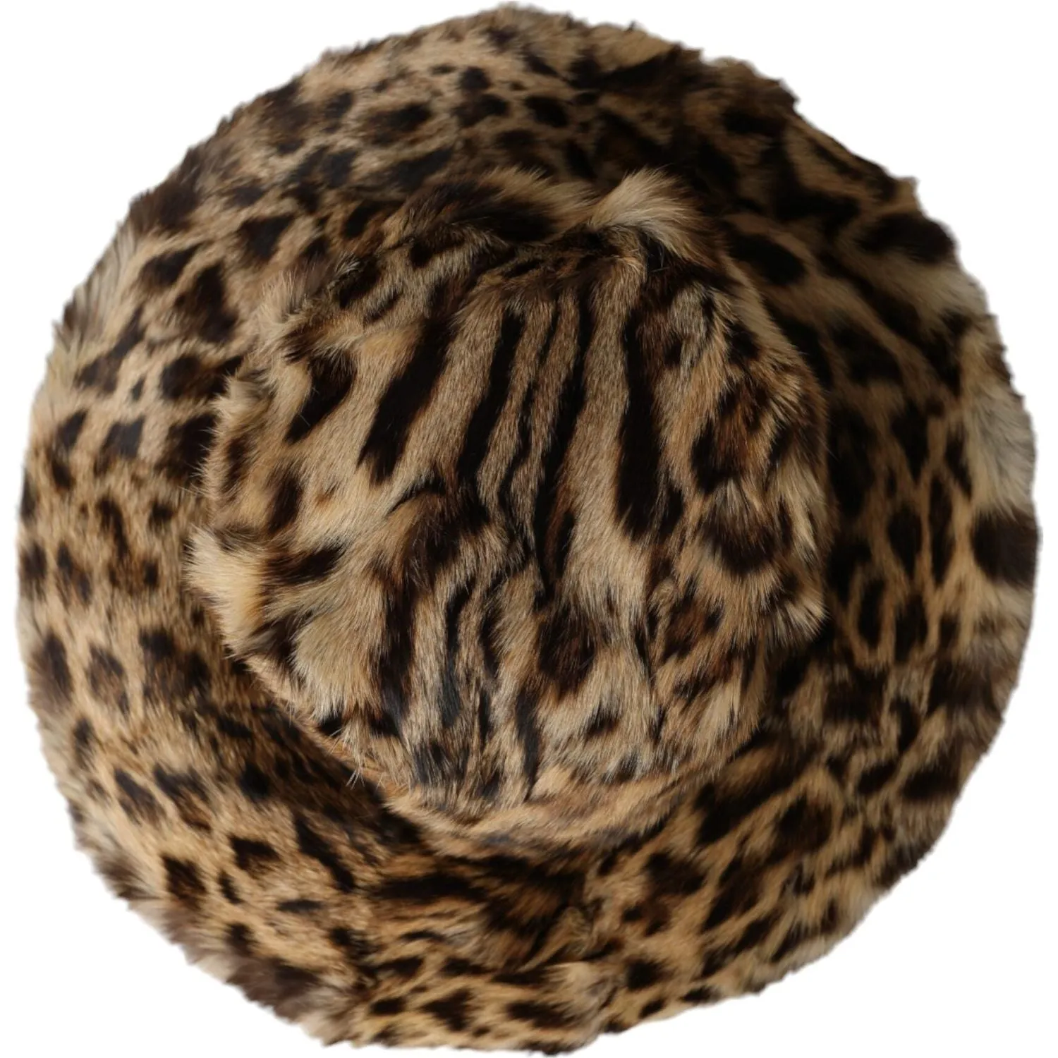 Dolce & Gabbana Brown Leopard Fur Women Bucket Hat