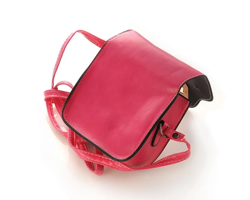 Exotic PU Leather Shoulder Bag for Women - Magenta