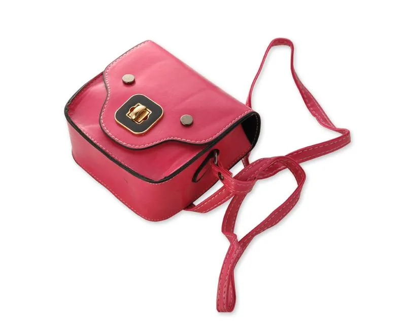 Exotic PU Leather Shoulder Bag for Women - Magenta