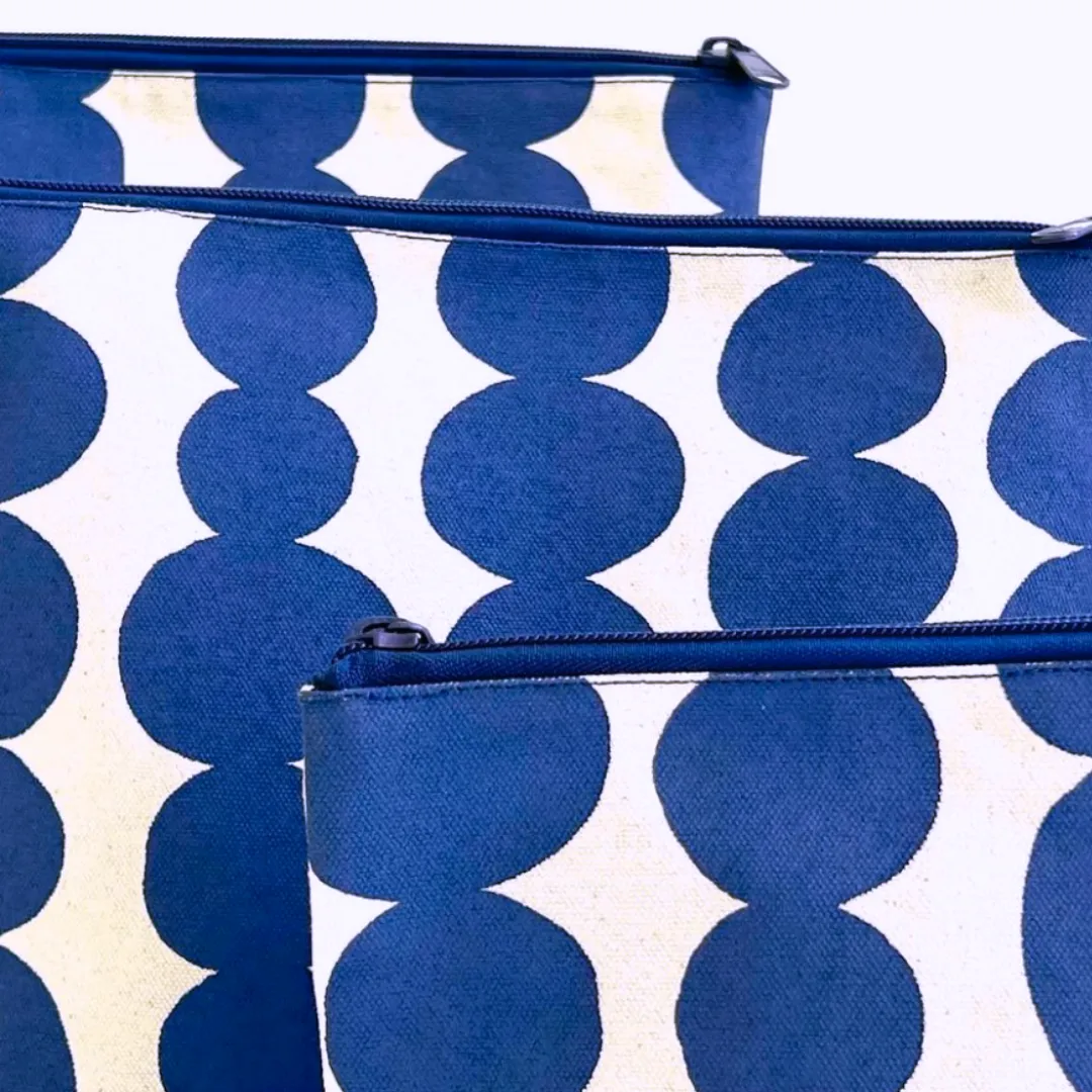 Extra Large Canvas Zipper Pouch: Abstract Dots