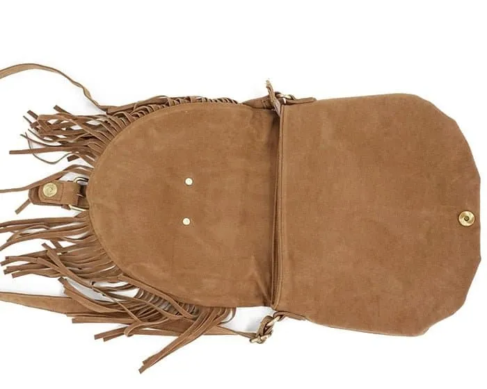 Fringed Messenger Bag: Bohemian Saddle Shoulder & Crossbody Bag with Fringed Detailing