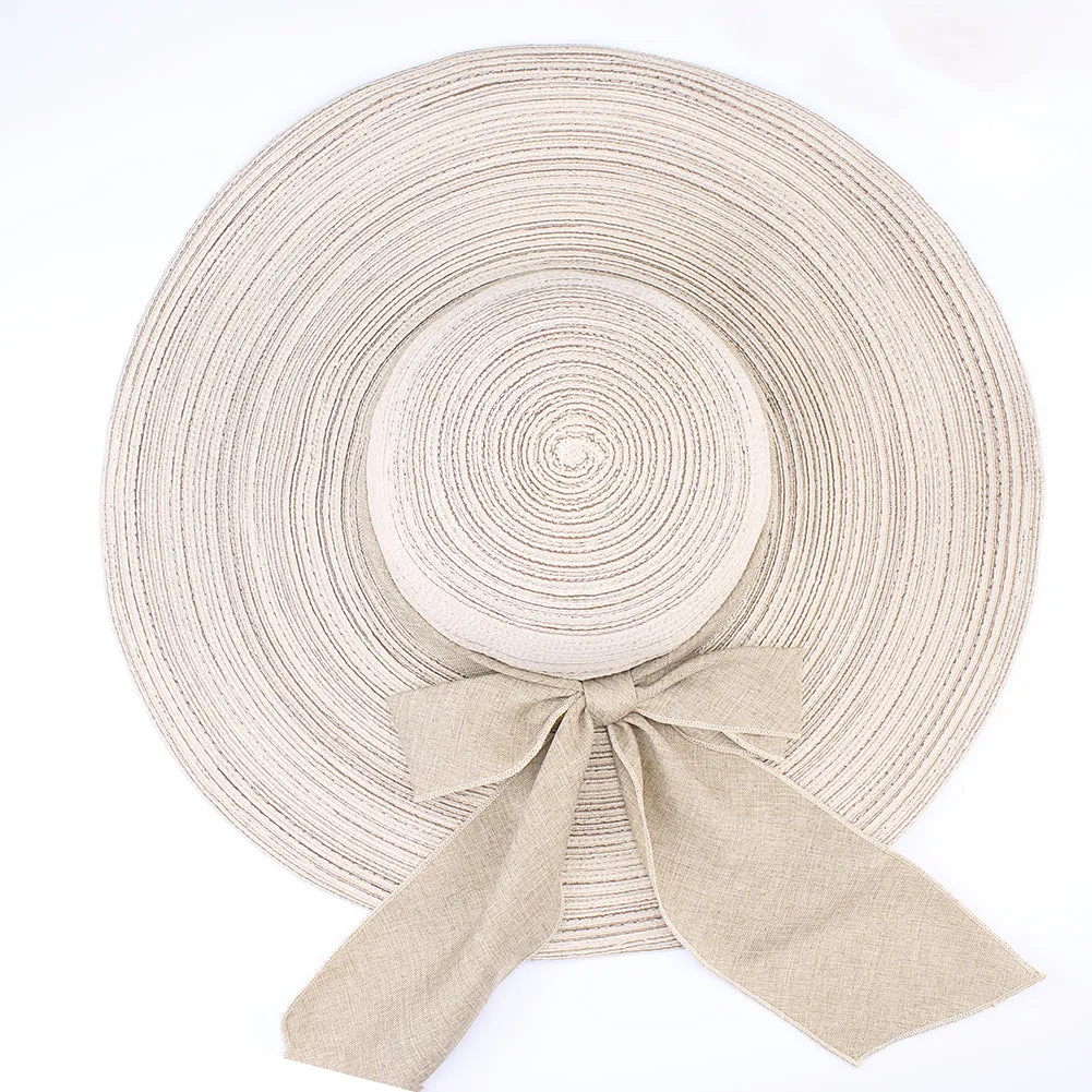 FURTALK Women Wide Brim Straw Sun Beach Hat Circle Stripe  Drop Shipping  SH009