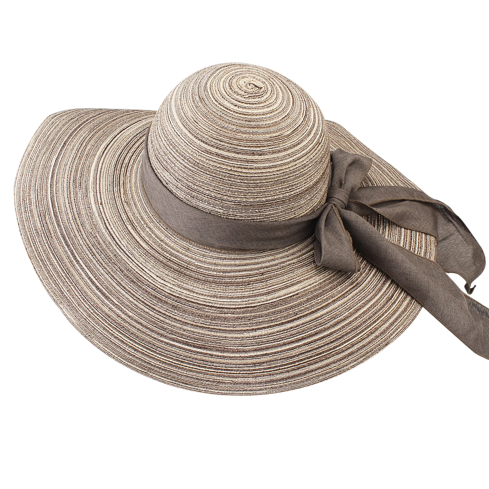 FURTALK Women Wide Brim Straw Sun Beach Hat Circle Stripe  Drop Shipping  SH009