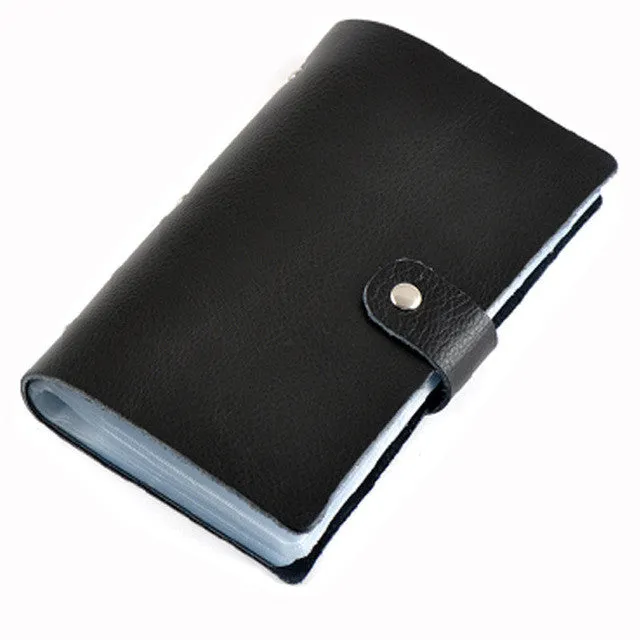 Genuine Leather Large Capacity 90 Card Bit Business Card Holder Credit Card Cover Men And Women 8 Colors Card & ID Wallet Bag