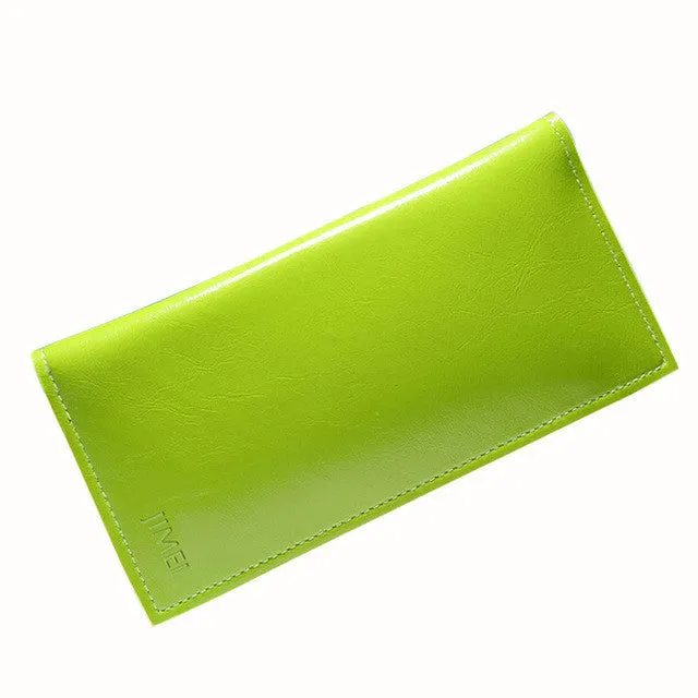 Handy Women Clutch Fashion PU Leather 2 Fold Wallets Female Long Wallet Fresh Coin Purses Lady Card&ID Holders Money Bags