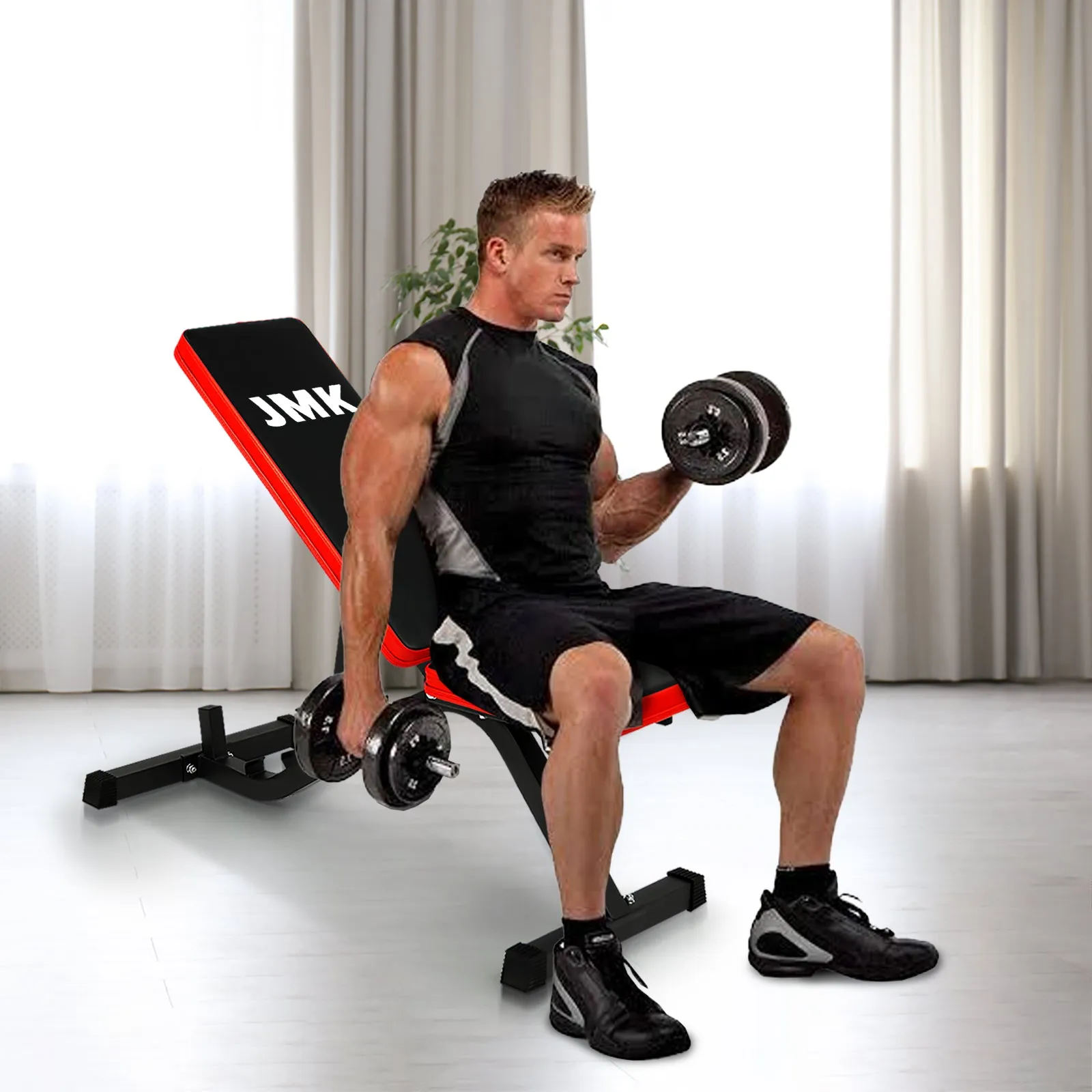 Heavy-Duty Adjustable Gym Bench, Incline/Decline, 150kg Load