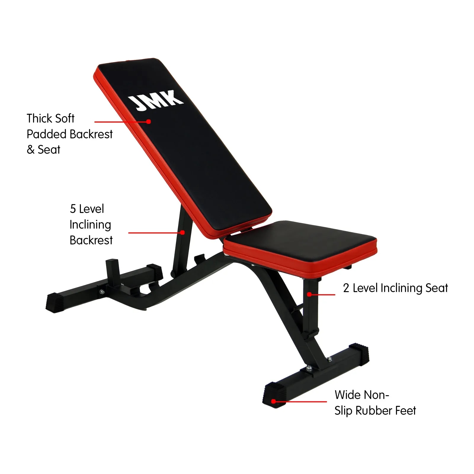 Heavy-Duty Adjustable Gym Bench, Incline/Decline, 150kg Load