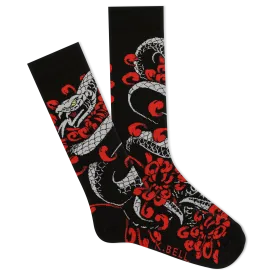 K.Bell Men's Tattoo Snake Crew Socks