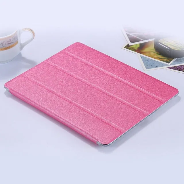 KISSCASE 9.7" Leather Case For ipad 4 3 2 Flip Cover Smooth Touch Silk Smart Cover For iPad4 iPad 3 iPad2 Tablet Stand Case Bags