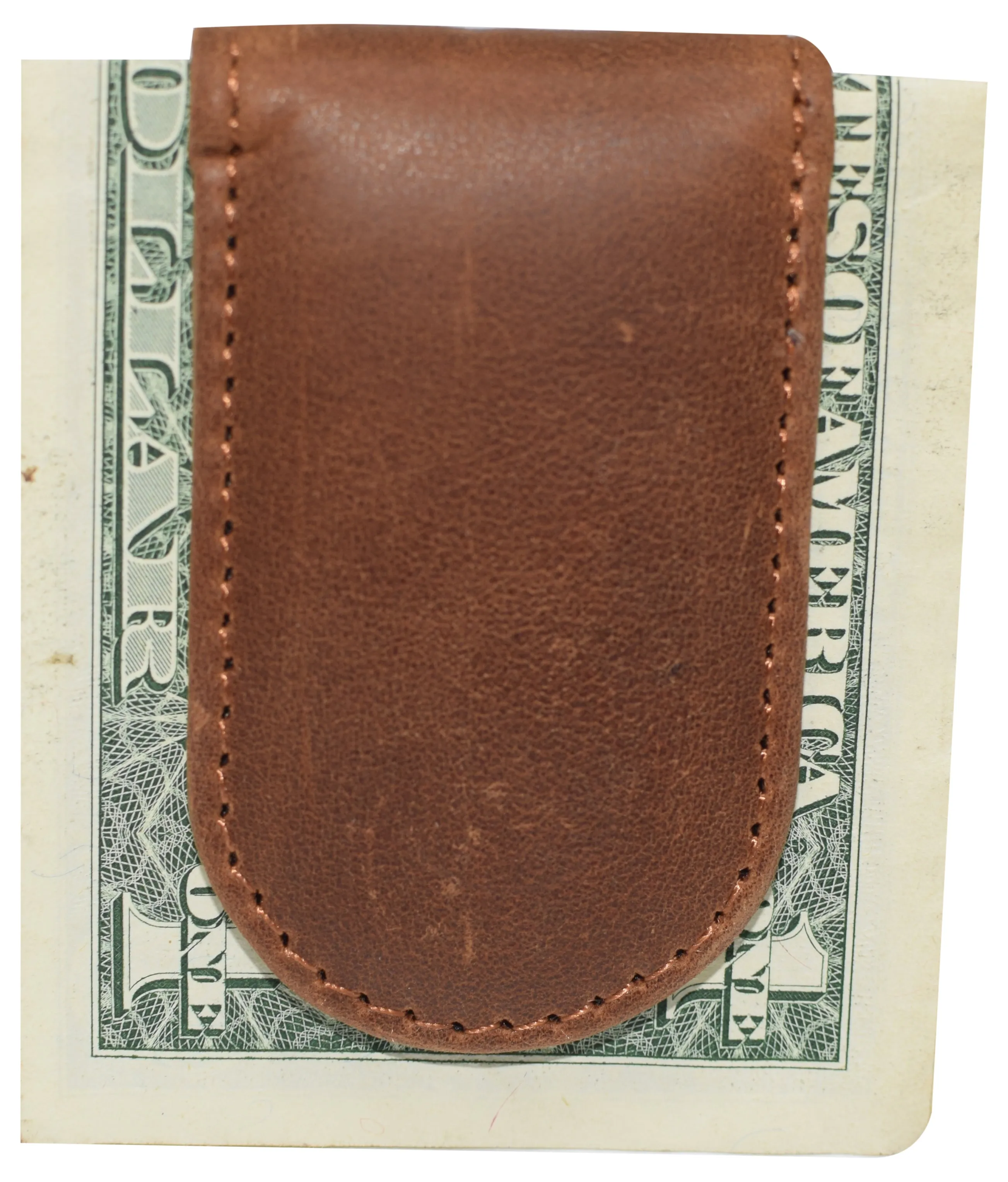 Leather Money Clip - Strong Magnets Holds 30  Bills for Men - Cash Leather Card Holder 812HUR