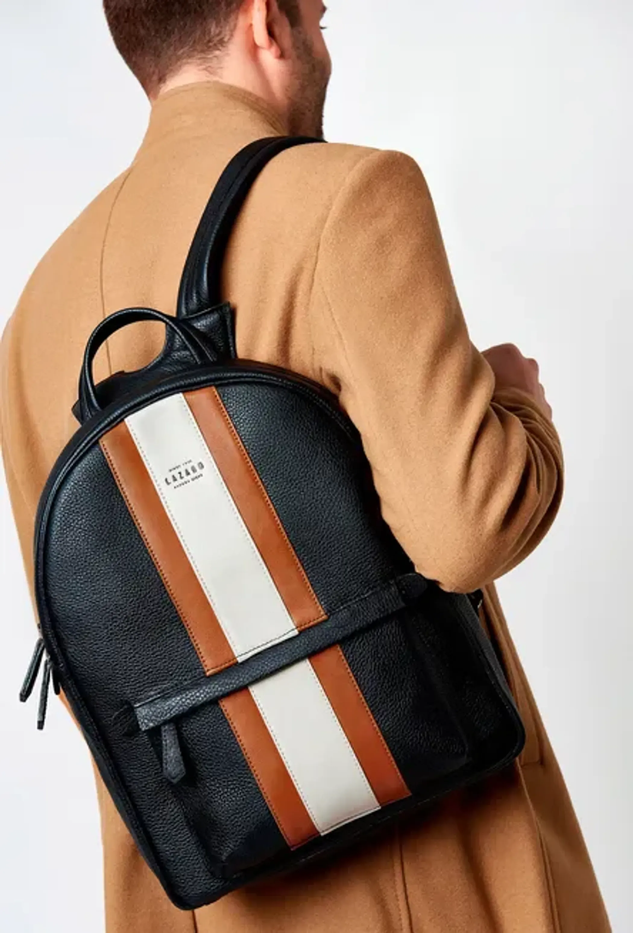 Lightweight Leather Zipper Backpack