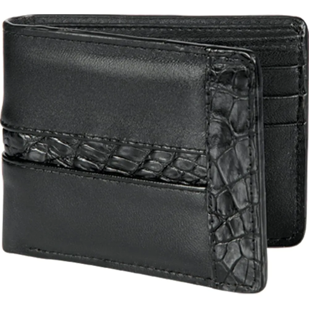 Los Altos Leather and Caiman Skin Wallet CA20205