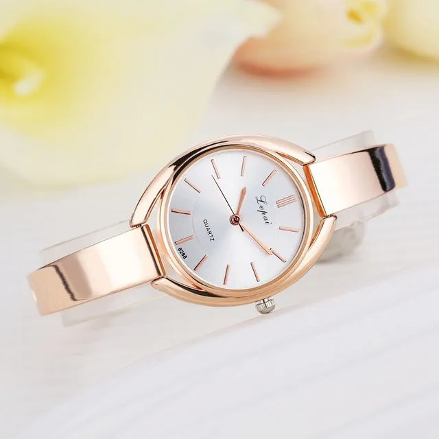 Lvpai Brand Stainess Steel Dress Watches Girls Quartz Watch Bracelet Watch Ladies Fashion Women Crystal Round Wristwatch