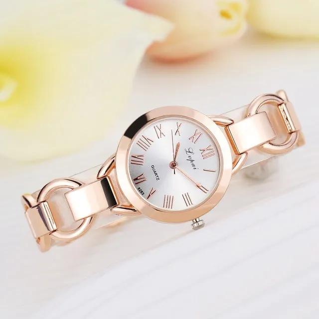 Lvpai Brand Stainess Steel Dress Watches Girls Quartz Watch Bracelet Watch Ladies Fashion Women Crystal Round Wristwatch