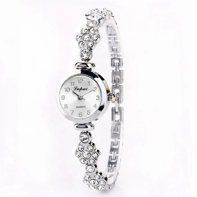 Lvpai Women Watches Luxury Crystal Bracelet Gemstone Wristwatch Dress Watches Women Ladies Gold Watch Fashion Female Brand Watch